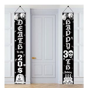 Black and White Birthday Party Banners